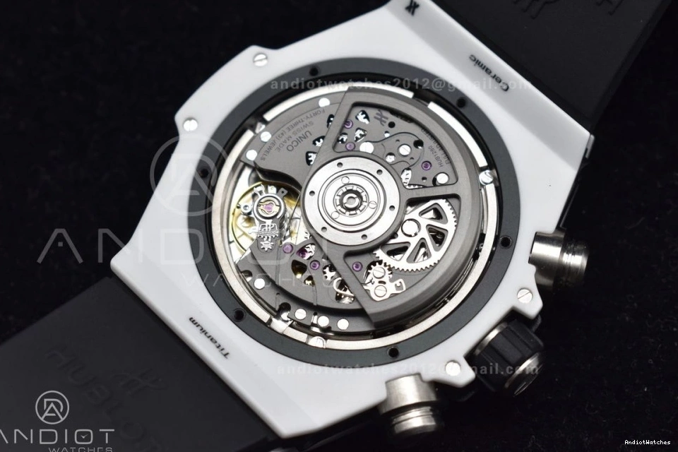Best Rubber on Unico 516 Edition A Dial Packable 1:1 Ceramic ZF Bang Strap Big Skeleton White White 0814